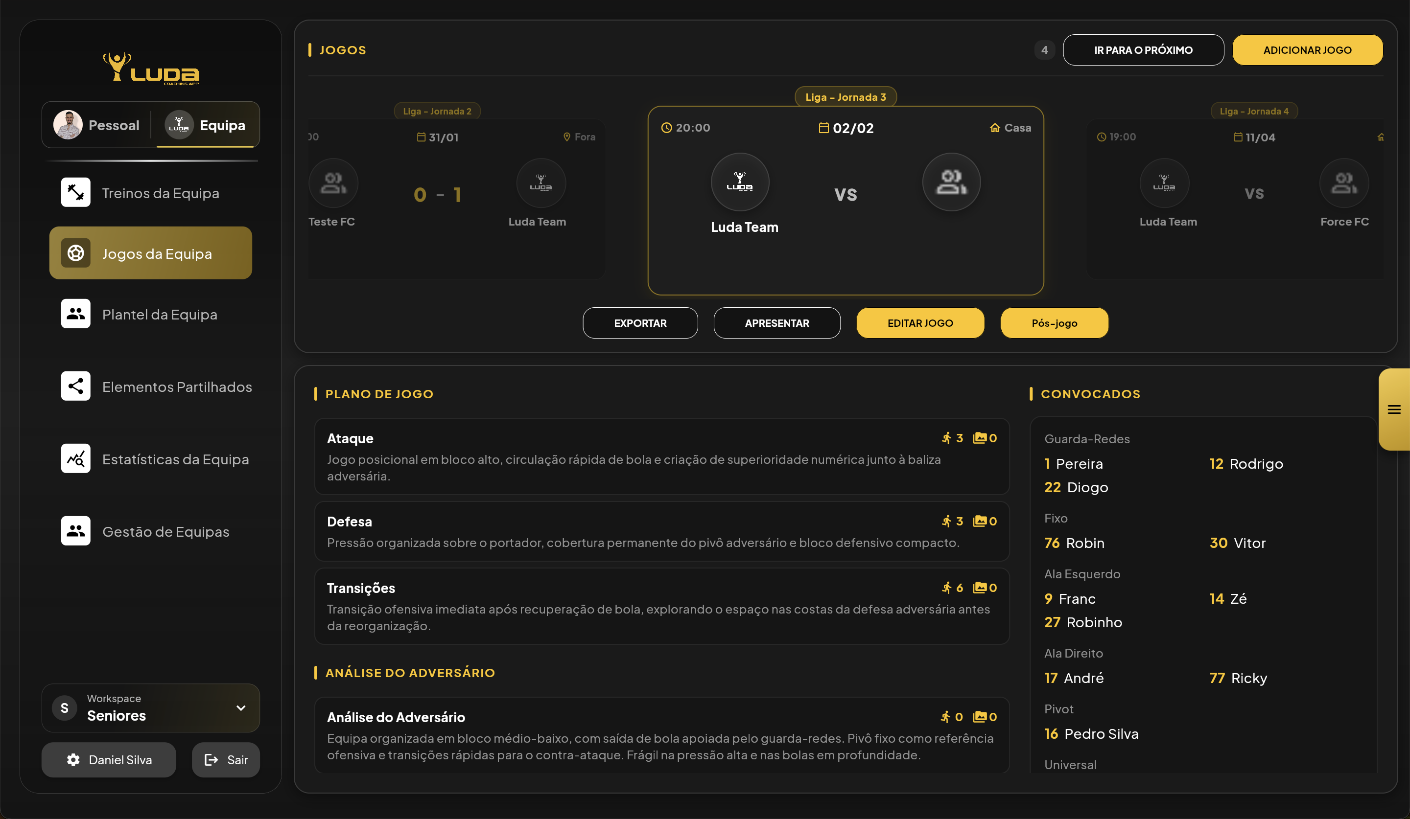 Análise de Jogos — Futsal